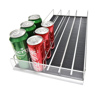 Fridge Freezer Grocery Store Cold Beverage Cans Gravity Feed Roller Shelf