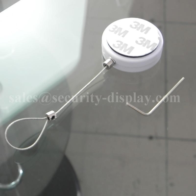 Round Anti-Theft Display Pull Box with Circular Sticky metal Plate end