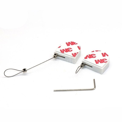 D-shaped Mini Anti Theft Retractable Pull Box with Gummy Metal Plate End
