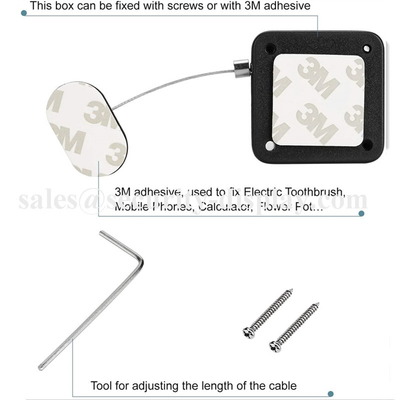 Double Sided 3M Adhesive Retractable Security Cable Lock For TV DVD