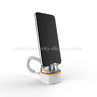 Alarm and Charging Acrylic Secure Display Stand For Smartphone