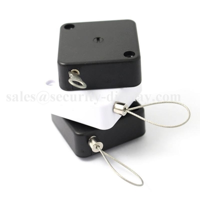 Plastic Square Shape Anti-Theft Recoiler with Adjustable Loop Cable End